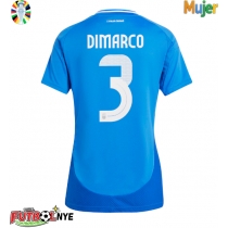 Camiseta Italia Federico Dimarco #3 Primera Equipación para mujer Eurocopa 2024 manga corta